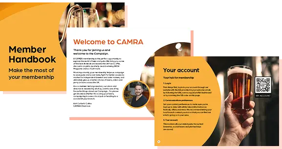 Preview of three pages from CAMRA's membership handbook